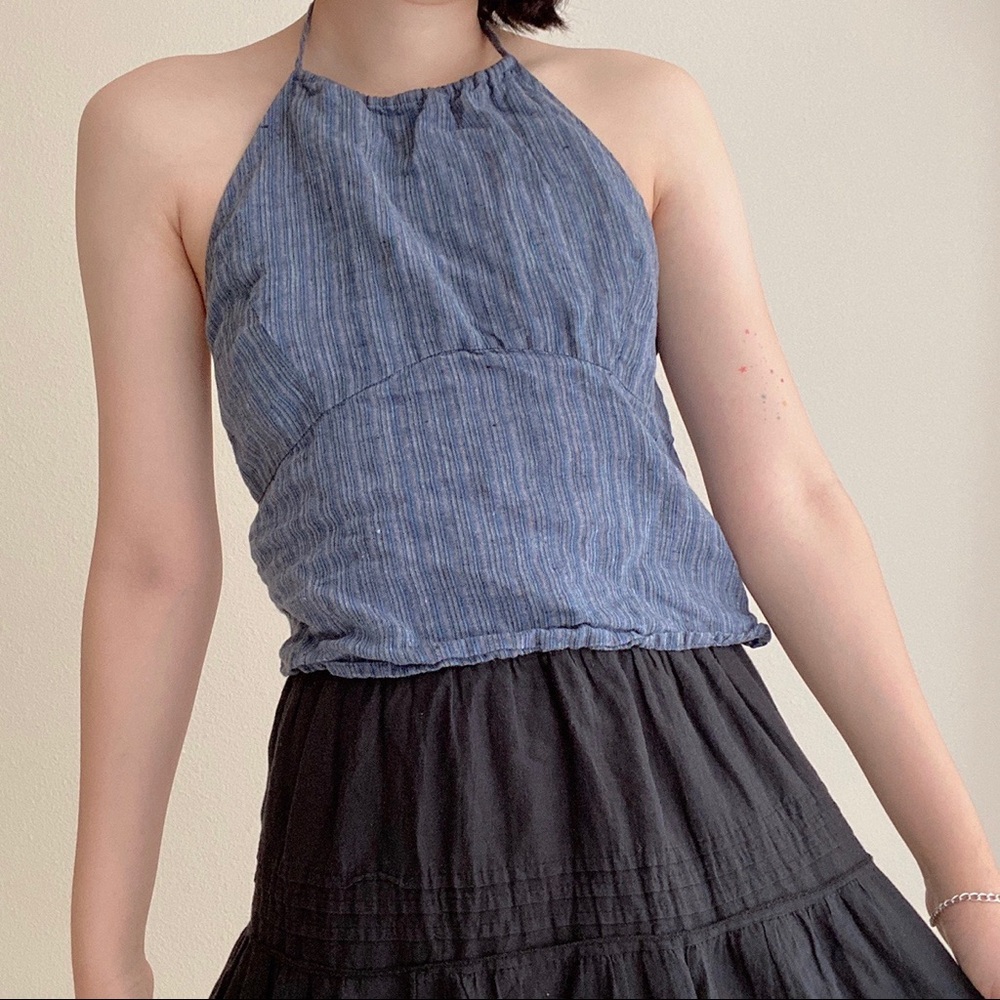 GAP blue camisole top with strings behind neck